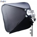 SBQS4040SL - Softbox (Quick Setup) - 40x40cm - met Cameraflitser houder type L met Flitsschoen (Canon/Nikon) - illuStar