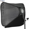 SBQS6060SL - Boîte à lumière (Softbox) Quick Setup - 60x60cm - avec support flash cobra type L avec sabot flash (Canon/Nikon)