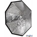 SBUF95HCA135 - Boîte à lumière (Facilement repliable comme un parapluie) - ø95cm avec Diffuseur & Grille nids d'abeilles