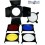 BDSMD - Set coupe-flux 4 volets pour flash ø98~82mm - avec 4 filtres couleurs & grille nids d'abeilles - illuStar