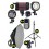 Kit éclairage studio LED, 2x LEDB-1000 Lampe LED 100W pour studio, numérique, 2x trépied 195cm, 2x boîte à lumière ø80cm, WR-L99