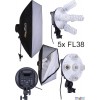 CL5FLSB - Continu verlichting Studiolamp (950W) met 5x 38W fluorescentielampen E27 - Softbox 50x70 cm - illuStar