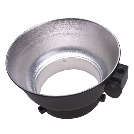 J020 - Reflector ø150mm with holder for Umbrella - For Elfo FX-serie (Bowens-S adaptor) J020 - Reflector ø150mm with holder for Umbrella - For Elfo FX-serie (Bowens-S adaptor)