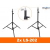 Flitsset - 2x FS-300DR 300 Ws Digitaal display, 2x statief 195cm, 2x Softbox 50x70cm, 1x RT-604T - illuStar