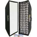 SB2290HCA144 - Softbox 2in1 - 22x90cm met Diffusor & Honingraatrooster - 360° draaibaar - Opvouwbaar - inclusief tas - illuStar