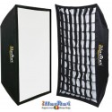 SB90122HCA144 - Softbox 2in1 - 90x122cm met Diffusor & Honingraatrooster, 360° draaibaar, Opvouwbaar, inclusief tas - illuStar