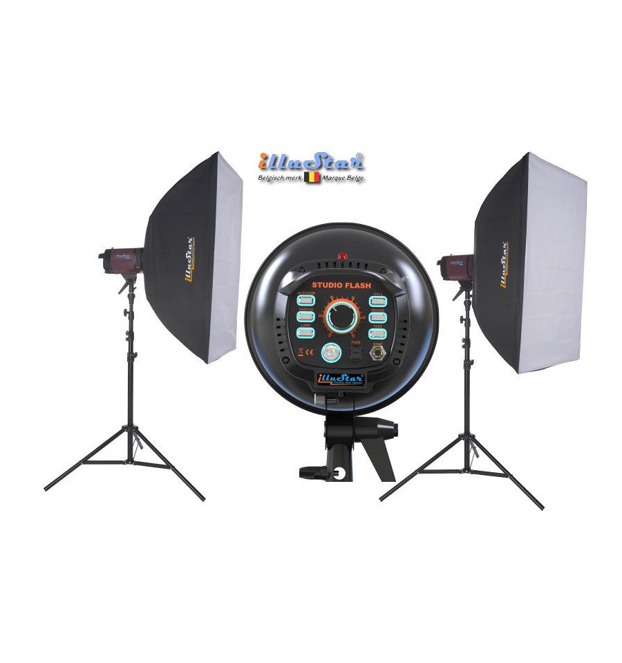 Kit Flash de Studio Photo - 2x FI-300A 300 Ws, 2x trépied 250cm