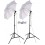 Continu studio verlichting set, 2x 38W Daglicht fluorescentielampen, 2x statief 190cm, 2x Paraplu diffuus wit ø84cm - illuStar