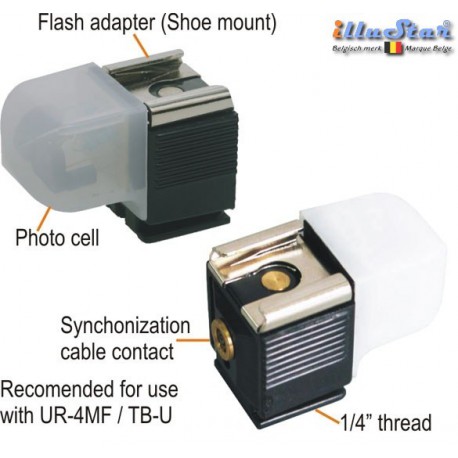 TB01 - Senseur slave - Cellule photoélectrique avec sabot flash et x-contact, pour déclenchement d'un flash cobra - illuStar